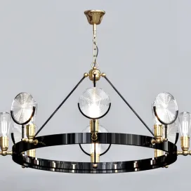 Gaslight lens chandelier